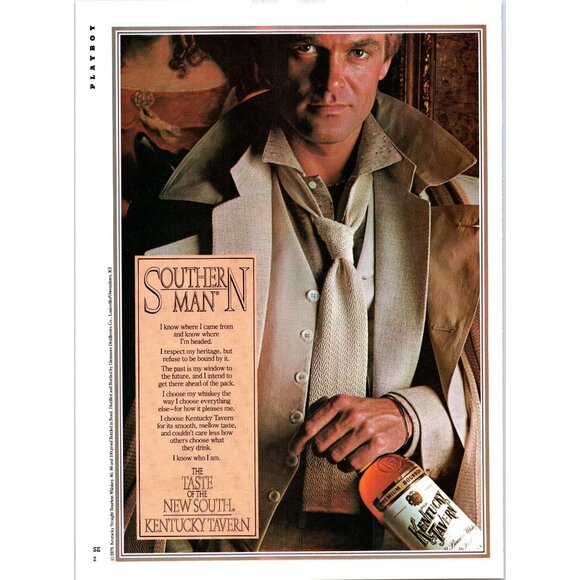 1981 Kentucky Tavern Bourbon Vintage Print Ad 80s Fashion Pop Collar Wall Art - Picture 1 of 1